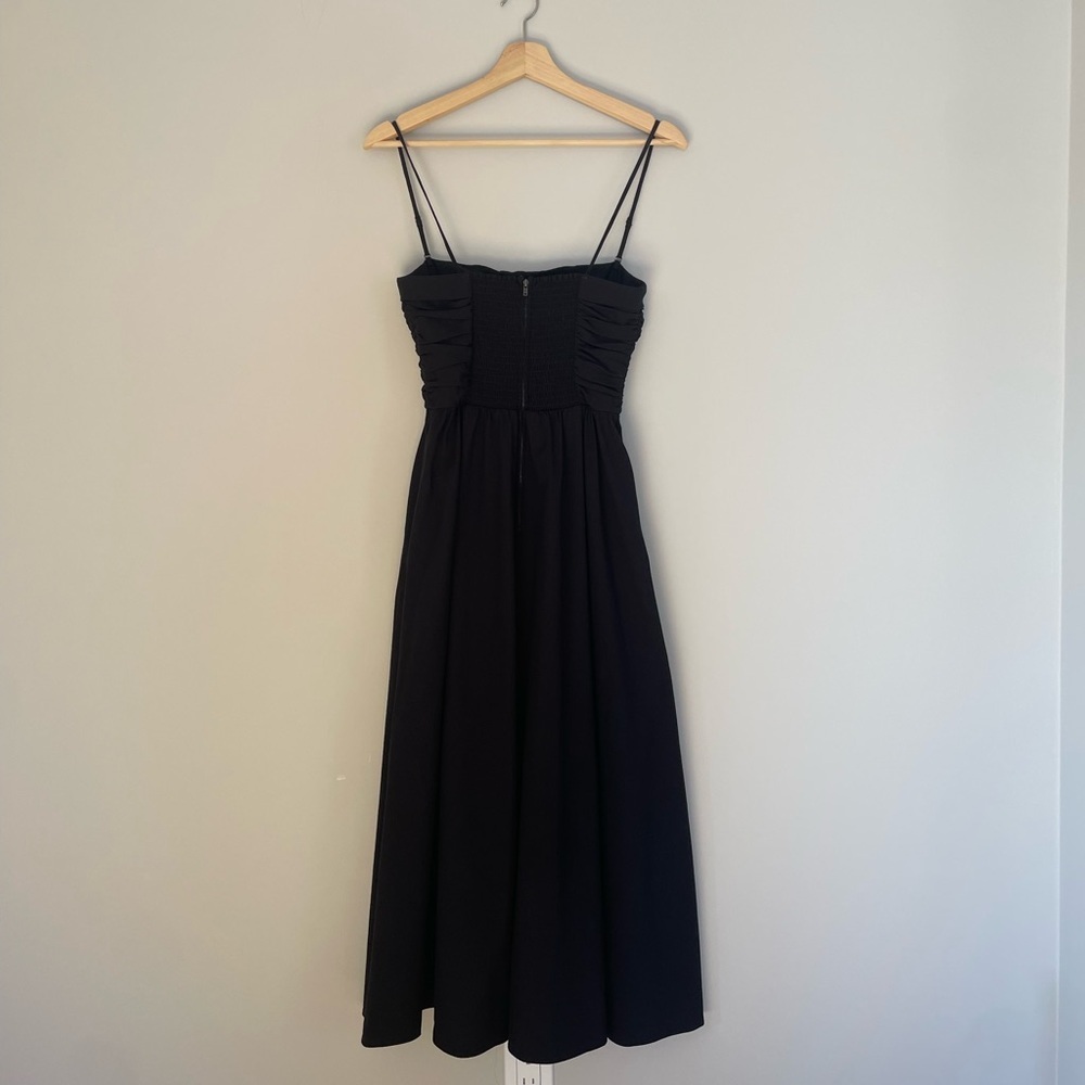 NEW Reformation Lissa Cotton Midi Dress Black Removable Strap | size 2 - Picture 10 of 14